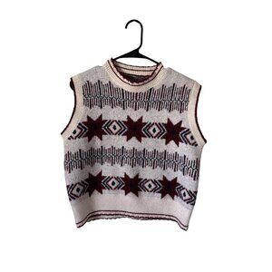 Unbranded Women's‎ Wool Sleeveless Vest Novelty Print Nordic Grannycore Size S